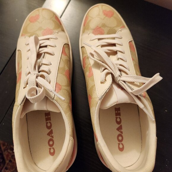 COACH - Clip Low Top Sneaker In Signature Canvas - Hearts - Size 11 - Picture 7 of 7